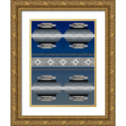 Aztec Seasons A3 Gold Ornate Wood Framed Art Print with Double Matting by LightBoxJournal
