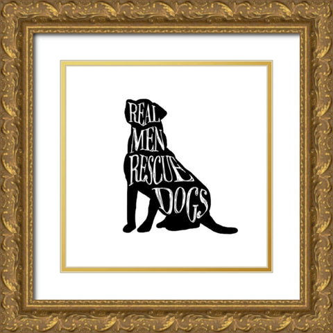 Rescue Dog 2 Gold Ornate Wood Framed Art Print with Double Matting by LightBoxJournal
