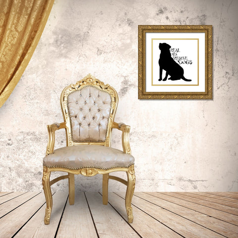 Rescue Dog 8 Gold Ornate Wood Framed Art Print with Double Matting by LightBoxJournal