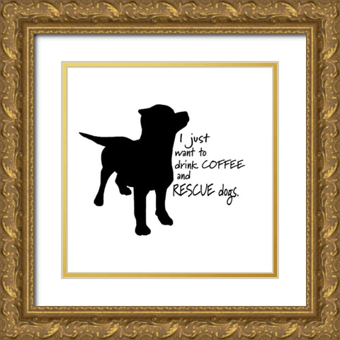 Rescue Dog 12 Gold Ornate Wood Framed Art Print with Double Matting by LightBoxJournal