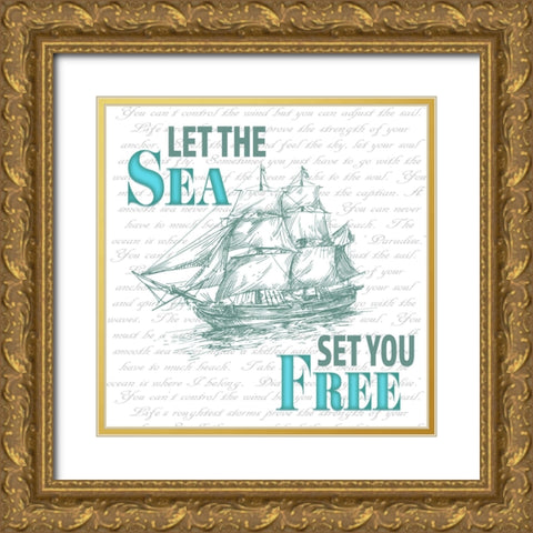 Sailor Away_Sign 1 Gold Ornate Wood Framed Art Print with Double Matting by LightBoxJournal