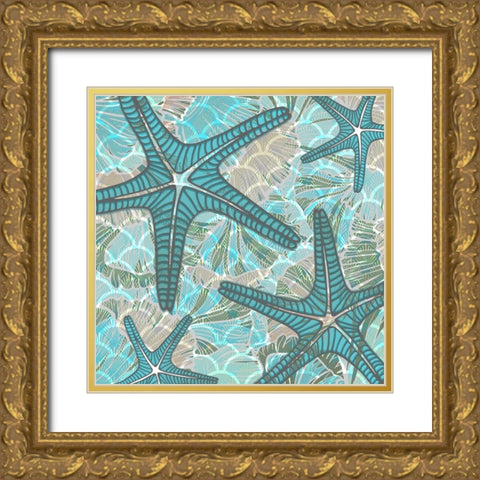 Sailor Away_Surface Pattern 3 Gold Ornate Wood Framed Art Print with Double Matting by LightBoxJournal