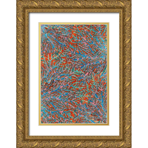 Sea Creatures_Surface Pattern 2 Gold Ornate Wood Framed Art Print with Double Matting by LightBoxJournal