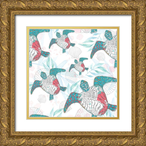 Sea Side BoHo Wrap Around 1 Gold Ornate Wood Framed Art Print with Double Matting by LightBoxJournal