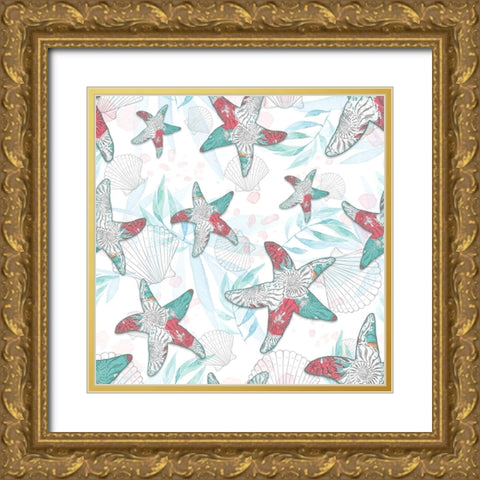 Sea Side BoHo Wrap Around 2 Gold Ornate Wood Framed Art Print with Double Matting by LightBoxJournal