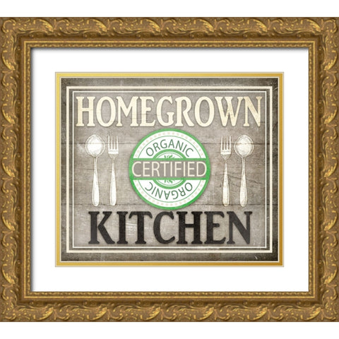 Home Grown Kitchen Gold Ornate Wood Framed Art Print with Double Matting by LightBoxJournal