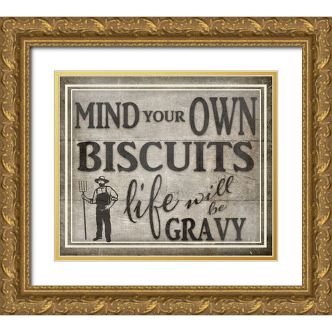Mind Your Biscuits BK Gold Ornate Wood Framed Art Print with Double Matting by LightBoxJournal