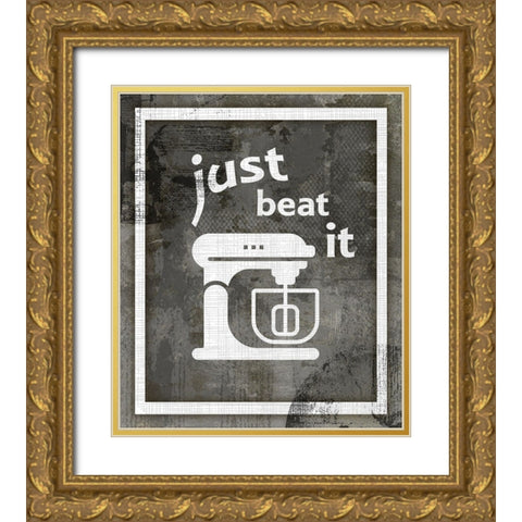 Farm Sign_Beat it Gold Ornate Wood Framed Art Print with Double Matting by LightBoxJournal