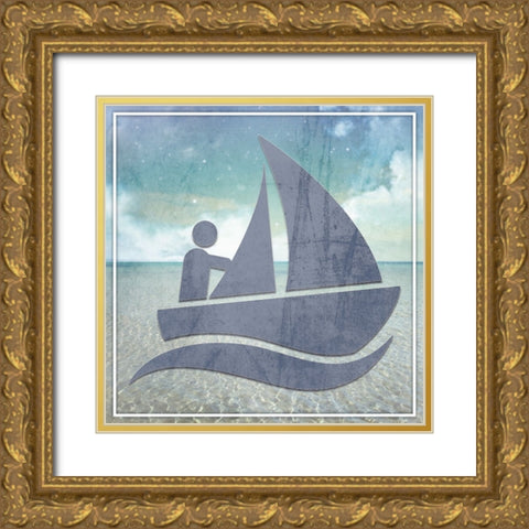 Signs_Boating2_V1 Gold Ornate Wood Framed Art Print with Double Matting by LightBoxJournal