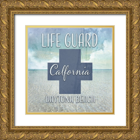 Signs_Icons_LifeGuard_Personalized Gold Ornate Wood Framed Art Print with Double Matting by LightBoxJournal