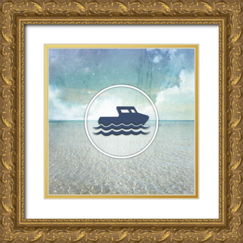 Signs_SeaLife_boater Gold Ornate Wood Framed Art Print with Double Matting by LightBoxJournal