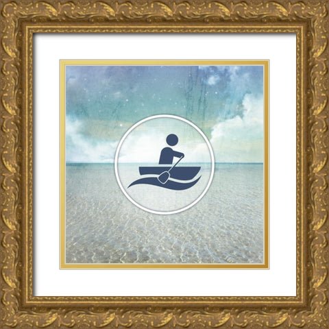 Signs_SeaLife_Boater3 Gold Ornate Wood Framed Art Print with Double Matting by LightBoxJournal