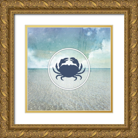 Signs_SeaLife_Crab Gold Ornate Wood Framed Art Print with Double Matting by LightBoxJournal