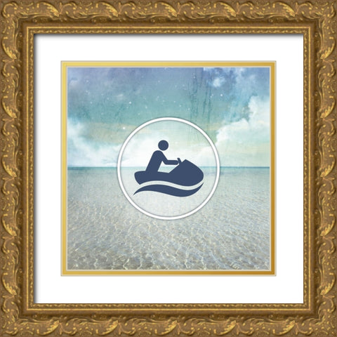 Signs_SeaLife_JetSki Gold Ornate Wood Framed Art Print with Double Matting by LightBoxJournal