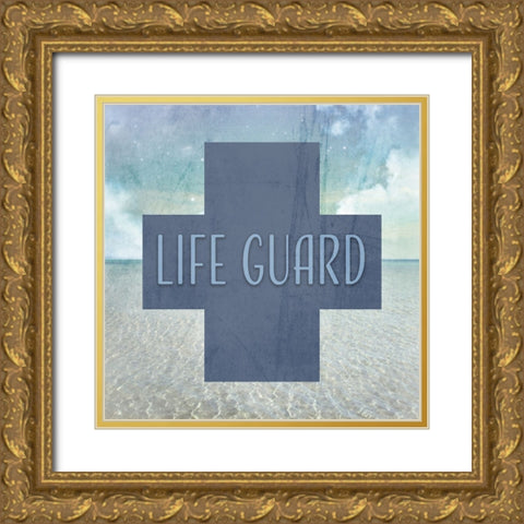 Signs_SeaLife_LifeGuard4 Gold Ornate Wood Framed Art Print with Double Matting by LightBoxJournal