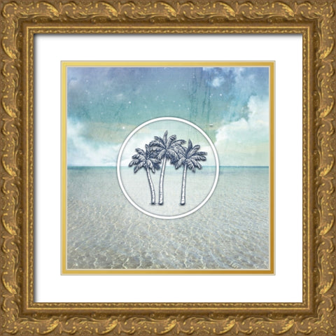 Signs_SeaLife_Palmtrees Gold Ornate Wood Framed Art Print with Double Matting by LightBoxJournal