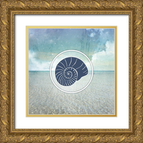 Signs_SeaLife_SeaShell Gold Ornate Wood Framed Art Print with Double Matting by LightBoxJournal