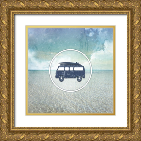 Signs_SeaLife_SurfBus2 Gold Ornate Wood Framed Art Print with Double Matting by LightBoxJournal