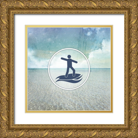 Signs_SeaLife_Surfer2 Gold Ornate Wood Framed Art Print with Double Matting by LightBoxJournal