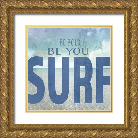 Signs_SeaLife_Typography_BeBold Gold Ornate Wood Framed Art Print with Double Matting by LightBoxJournal