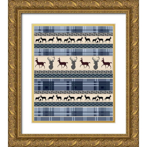 Whitetail Family 08 Gold Ornate Wood Framed Art Print with Double Matting by LightBoxJournal
