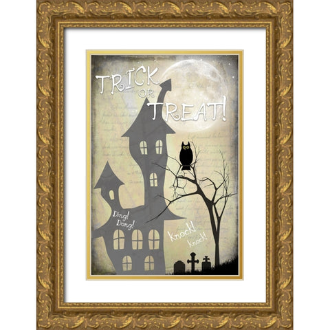 Say Boo 02 Gold Ornate Wood Framed Art Print with Double Matting by LightBoxJournal
