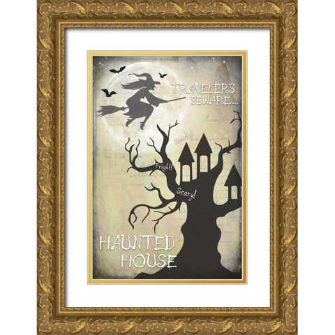 Say Boo 05 Gold Ornate Wood Framed Art Print with Double Matting by LightBoxJournal