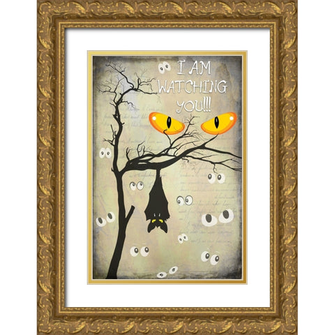 Say Boo 06 Gold Ornate Wood Framed Art Print with Double Matting by LightBoxJournal