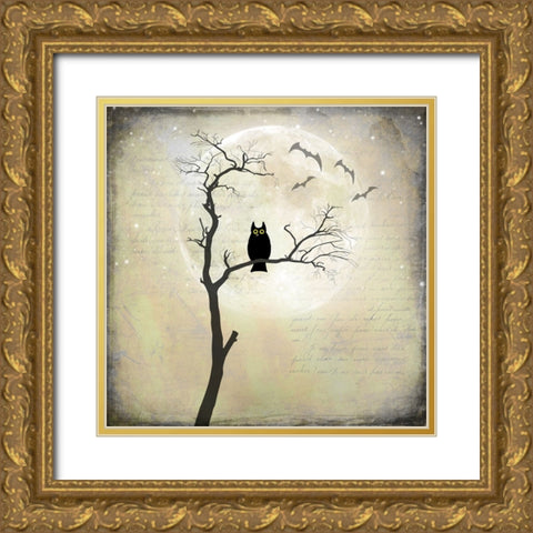 Say Boo 011 Gold Ornate Wood Framed Art Print with Double Matting by LightBoxJournal