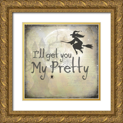 Say Boo 017 Gold Ornate Wood Framed Art Print with Double Matting by LightBoxJournal