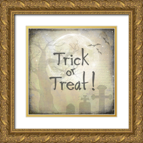 Say Boo 018 Gold Ornate Wood Framed Art Print with Double Matting by LightBoxJournal