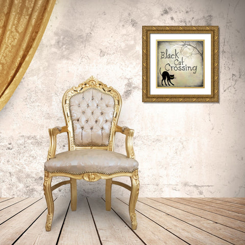 Say Boo 020 Gold Ornate Wood Framed Art Print with Double Matting by LightBoxJournal