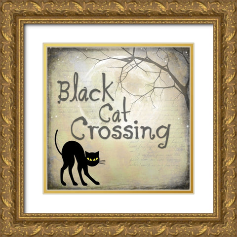 Say Boo 020 Gold Ornate Wood Framed Art Print with Double Matting by LightBoxJournal