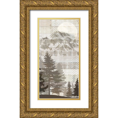 Blue Bear Lodge Sign 016 Gold Ornate Wood Framed Art Print with Double Matting by LightBoxJournal