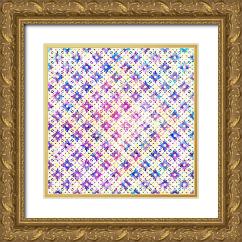 BoHo Girl Pattern 01 Gold Ornate Wood Framed Art Print with Double Matting by LightBoxJournal