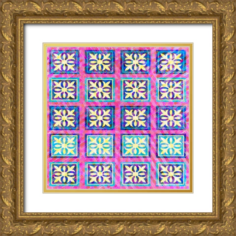 BoHo Girl Pattern 05 Gold Ornate Wood Framed Art Print with Double Matting by LightBoxJournal