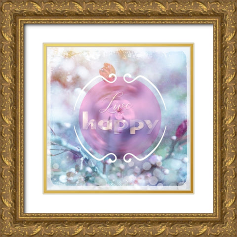 Cherry Blu Sign 1 Gold Ornate Wood Framed Art Print with Double Matting by LightBoxJournal