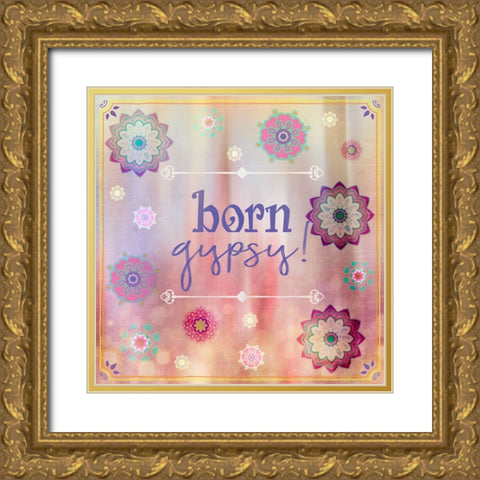 Gypsy Cherry Sign 3 Gold Ornate Wood Framed Art Print with Double Matting by LightBoxJournal