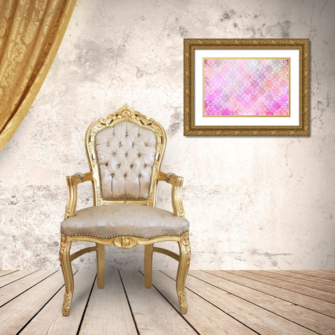 Spring Blooms Pattern 02 Gold Ornate Wood Framed Art Print with Double Matting by LightBoxJournal