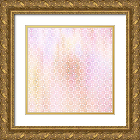 Apple Blossoms Pattern 02 Gold Ornate Wood Framed Art Print with Double Matting by LightBoxJournal