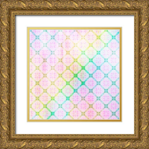 Apple Blossoms Pattern 03 Gold Ornate Wood Framed Art Print with Double Matting by LightBoxJournal