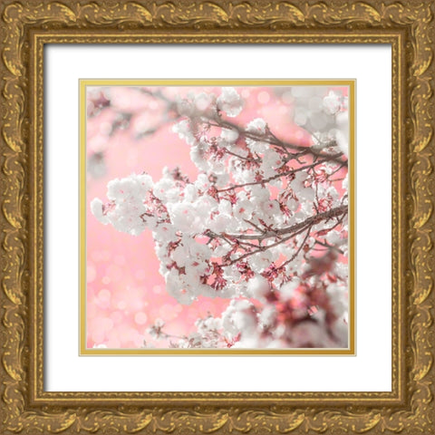 Pinky Blossom 5 Gold Ornate Wood Framed Art Print with Double Matting by LightBoxJournal