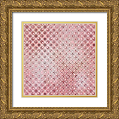 Pinky Blossom Pattern 01 Gold Ornate Wood Framed Art Print with Double Matting by LightBoxJournal