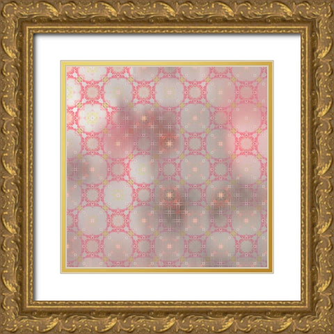 Pinky Blossom Pattern 02 Gold Ornate Wood Framed Art Print with Double Matting by LightBoxJournal