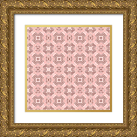 Pinky Blossom Pattern 03 Gold Ornate Wood Framed Art Print with Double Matting by LightBoxJournal