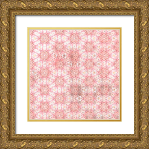 Pinky Blossom Pattern 04 Gold Ornate Wood Framed Art Print with Double Matting by LightBoxJournal