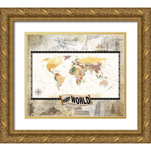 7 Ancient Wonders 01 Gold Ornate Wood Framed Art Print with Double Matting by LightBoxJournal