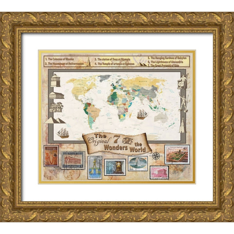 7 Ancient Wonders 03 Gold Ornate Wood Framed Art Print with Double Matting by LightBoxJournal