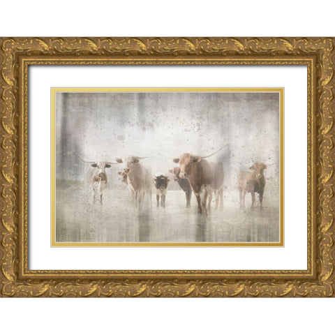 Antique Farm 12 Gold Ornate Wood Framed Art Print with Double Matting by LightBoxJournal
