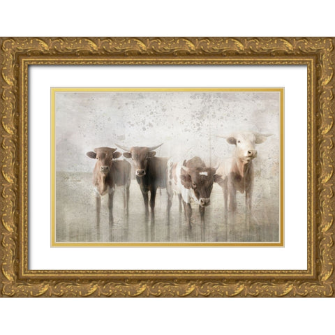 Antique Farm 13 Gold Ornate Wood Framed Art Print with Double Matting by LightBoxJournal